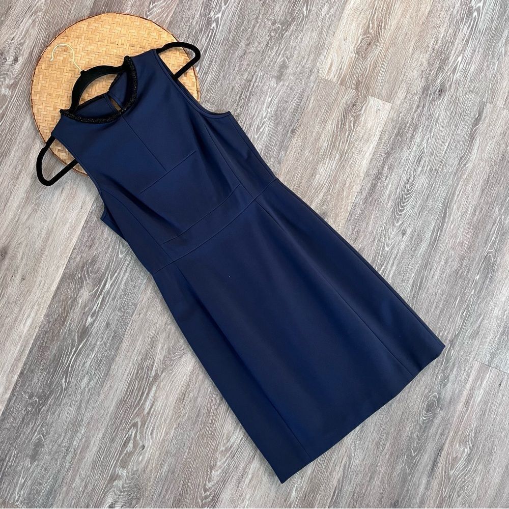 4. Collective‎ navy blue sheath dress w/ beaded collar trim nwt